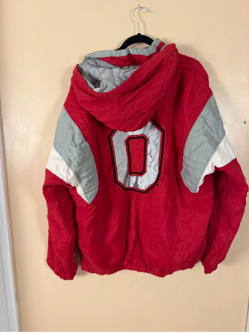 Ohio State vintage Red & Gray Pullover Windbreaker Jacket